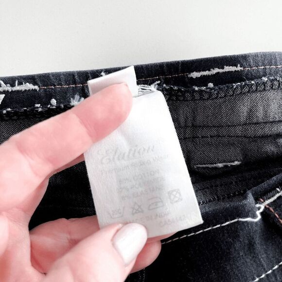 Elation Denim Womens Full Seat Riding Wear Breeches Suede Grip Pant Black 30R - Picture 7 of 12